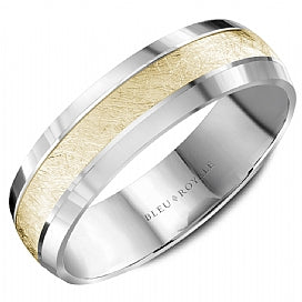 Bleu Royale 14K Gold Wedding Band RYL-112YW6 Crown Ring