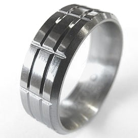 Torque Wedding Band TI-0066 Crown Ring