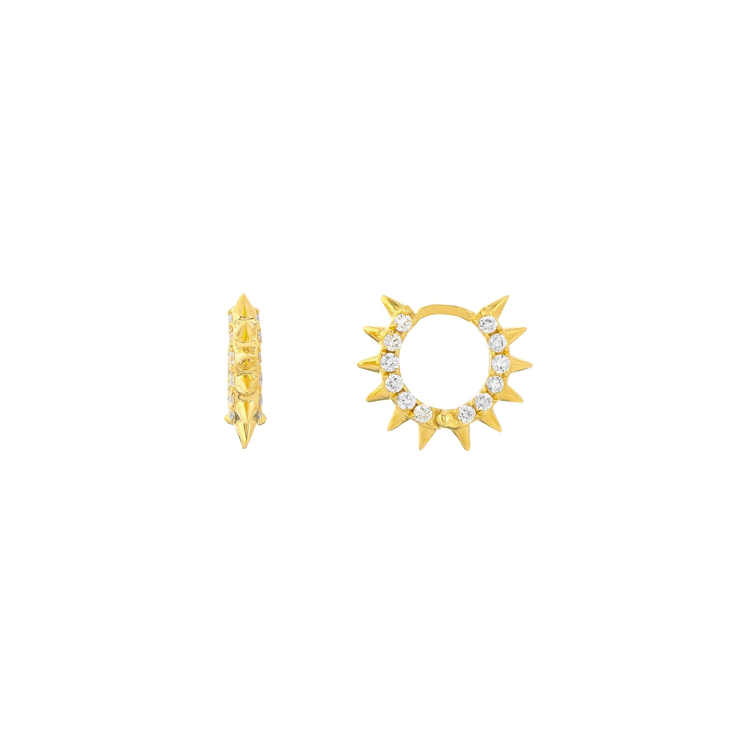 Roset Gold Label - Diamond Molly Spike Huggie Earrings