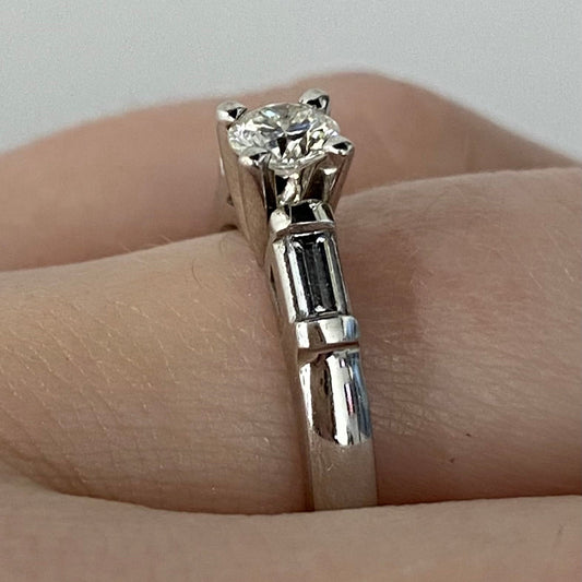 Roset 14K White Gold Engagement Ring 52B-BA Roset By Reid
