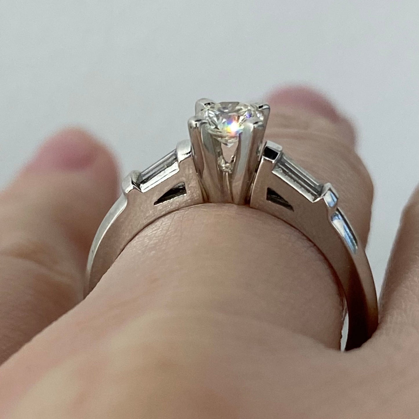 Roset 14K White Gold Engagement Ring 52B-BA