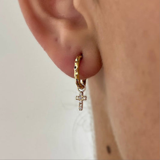 FUSE by Roset - Madge 10K Yellow Gold Cross Diamond Earring Charm