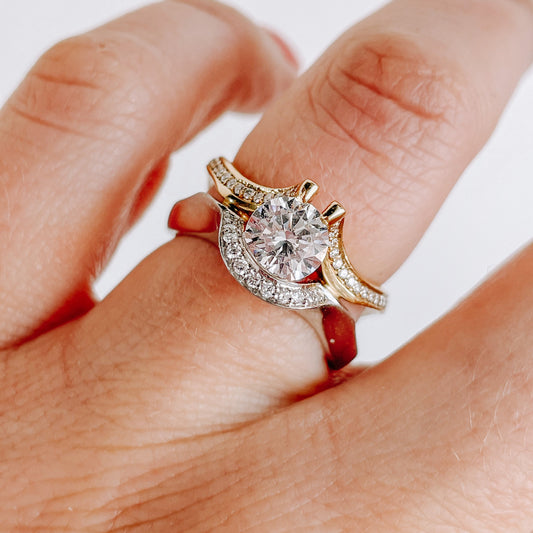 Roset 18K Two Tone Gold Engagement Ring