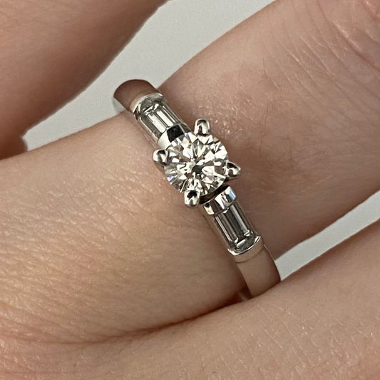 Roset 14K White Gold Engagement Ring 52B-BA Roset By Reid