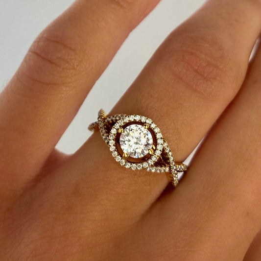 Roset 18K Gold Fancy Engagement Ring