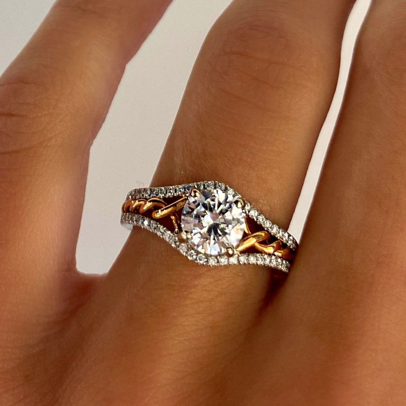 Roset 14K Gold "Edith" Engagement Ring Roset By Reid