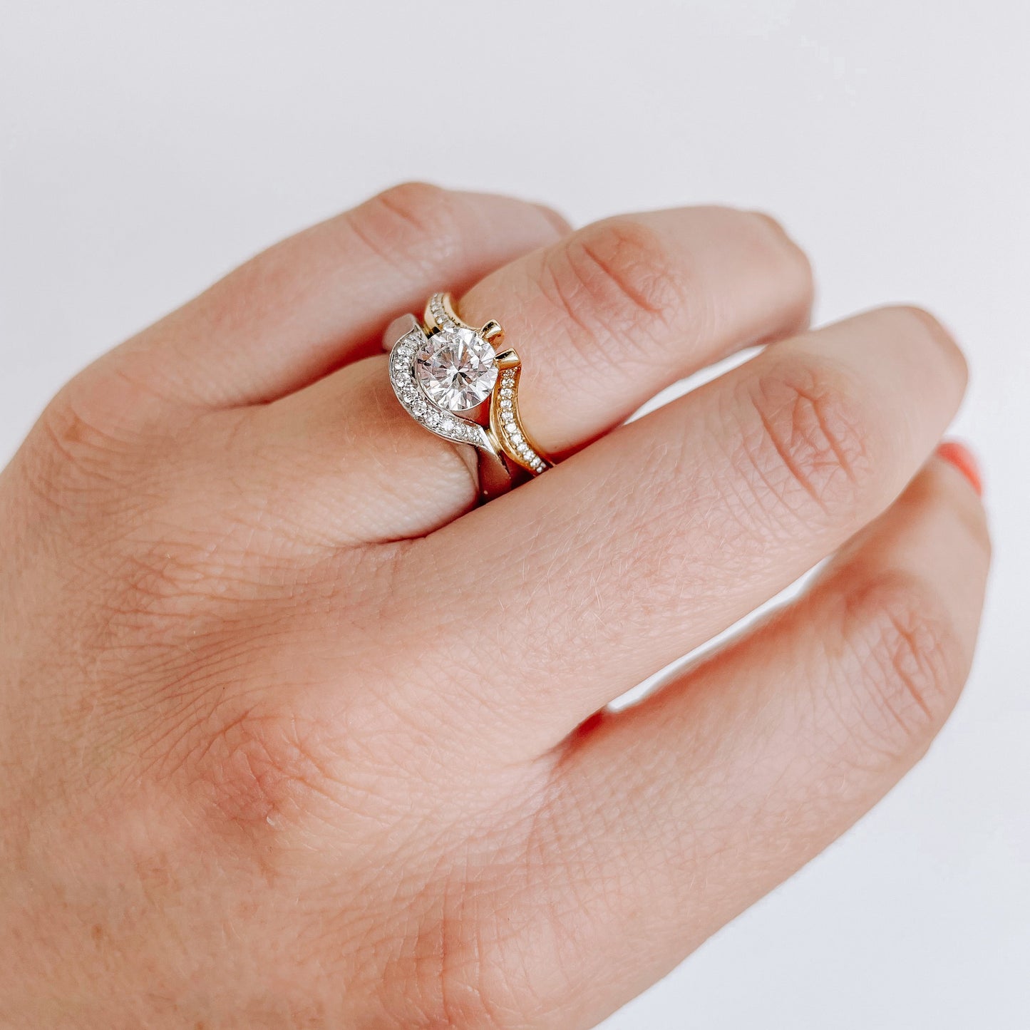 Roset 18K Two Tone Gold Engagement Ring