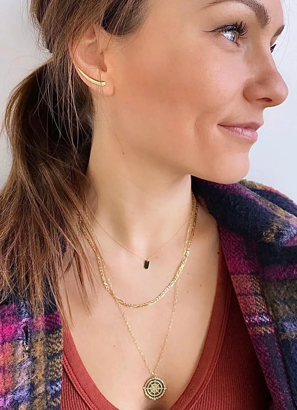 Roset Gold Label Micro "Dog Tag" Engravable Necklace Roset Gold Label