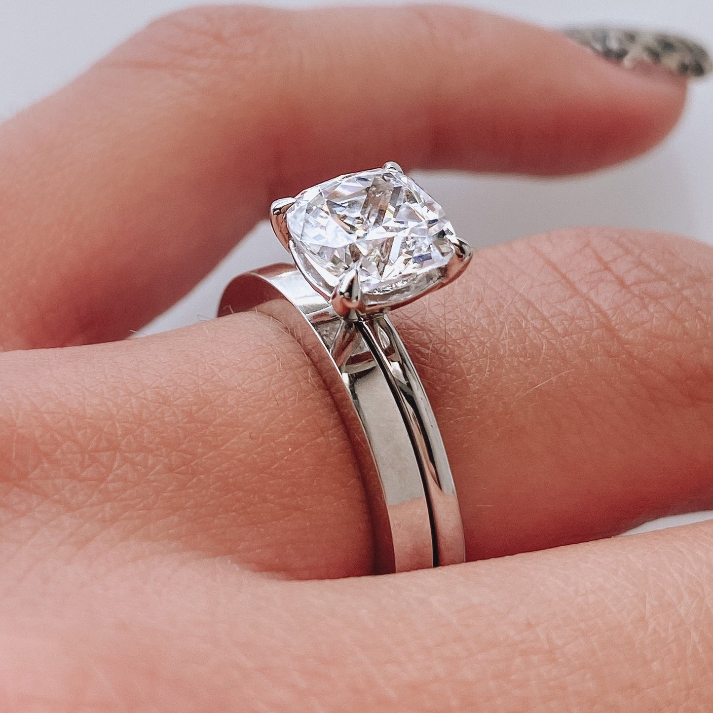 Roset 14K White Gold Wedding Band Roset By Reid