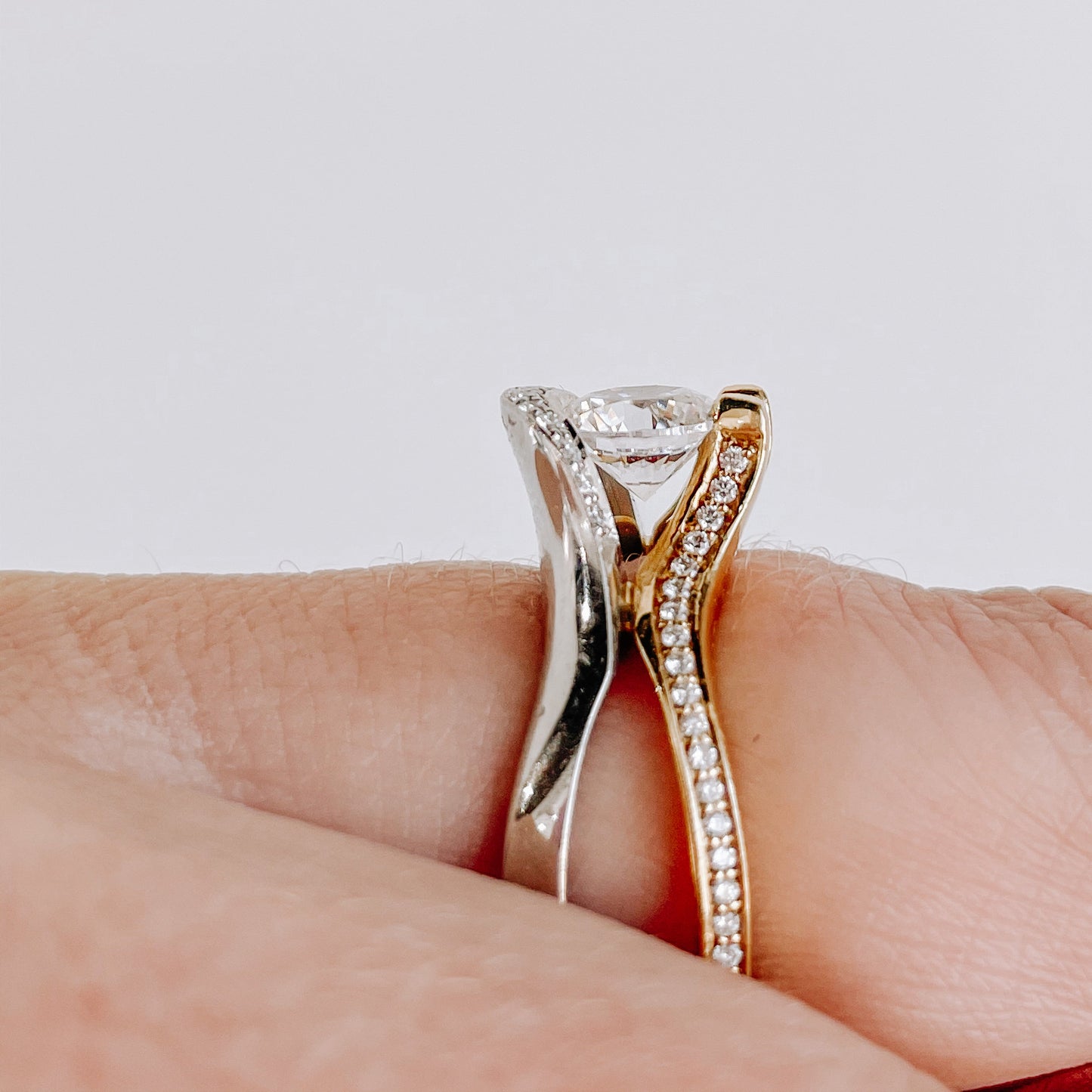 Roset 18K Two Tone Gold Engagement Ring
