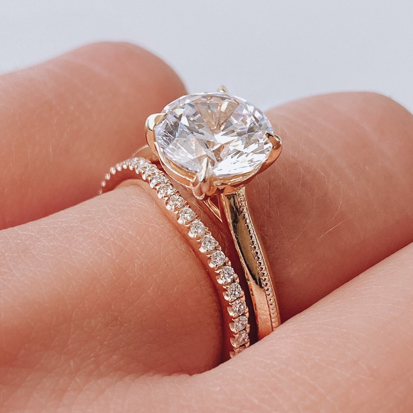 Venetti 18K Rose Gold Curved Wedding Band Roset By Reid