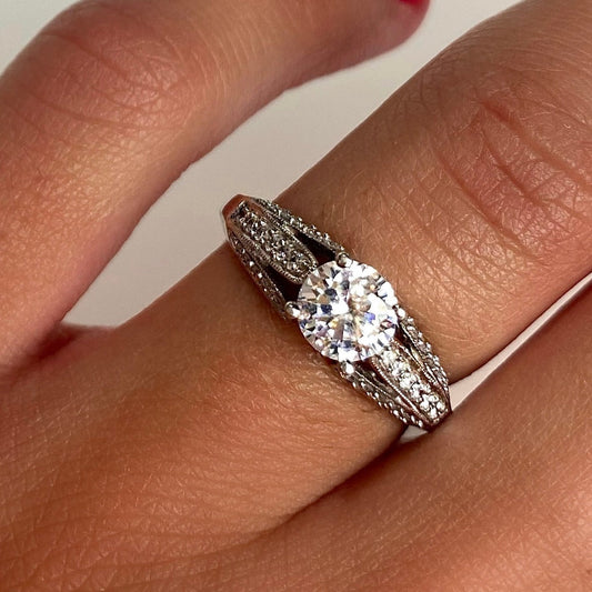 Roset 18K White Gold Engagement Ring 3216mt Roset By Reid