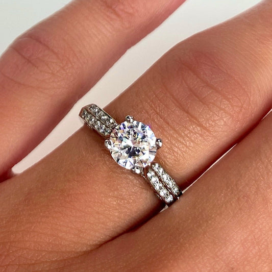 Verragio 18K White Gold Engagement Ring 7031X Roset By Reid