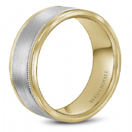 Bleu Royale 14K White and Yellow Gold Men's Ring RYL-038WY85-M10