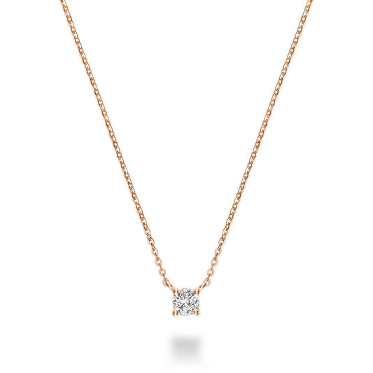 RnB 10K Rose Gold Solitaire Diamond Necklace