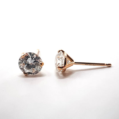 Lab-Grown Diamond Martini Stud Earrings in 14K Gold