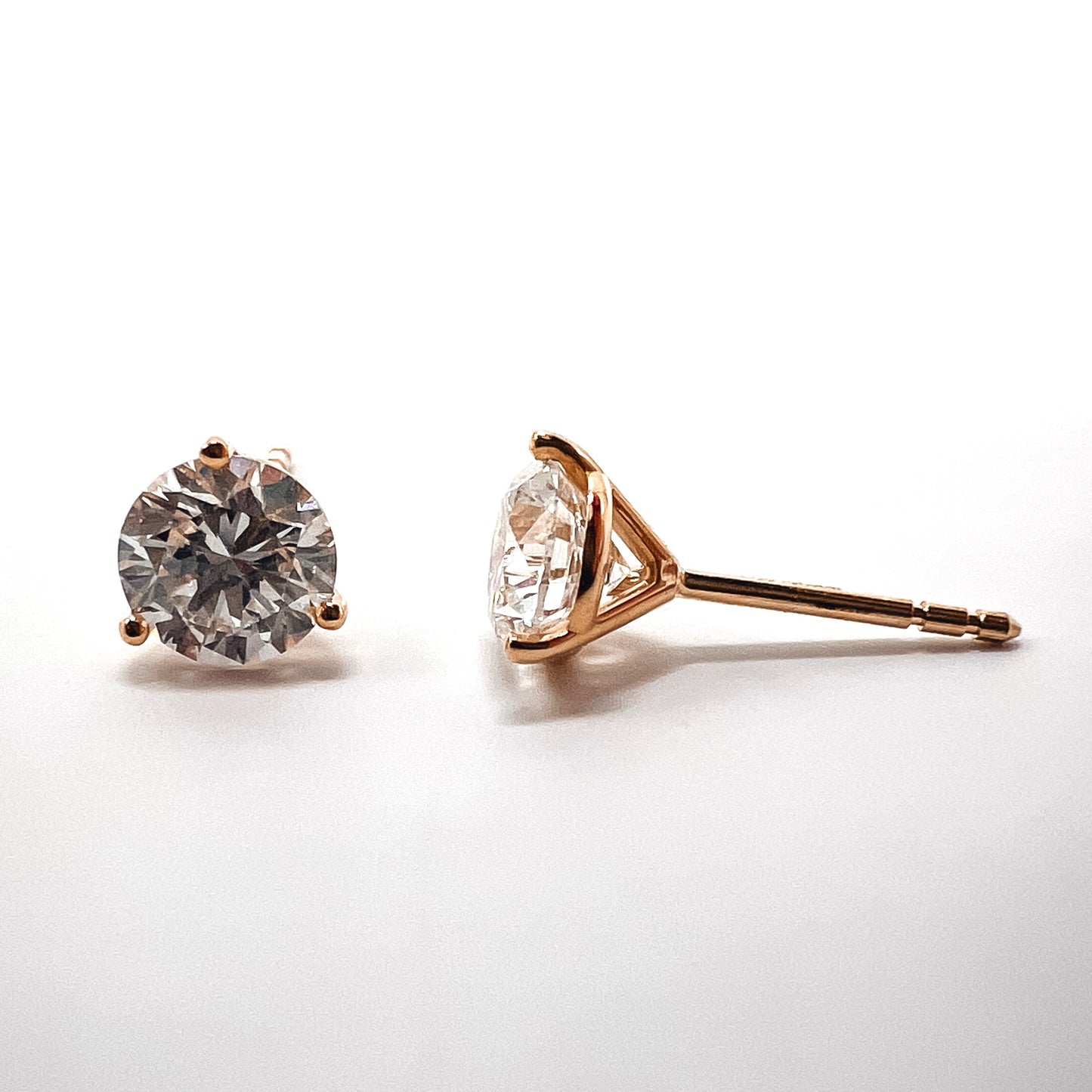 Lab-Grown Diamond Martini Stud Earrings in 14K Gold