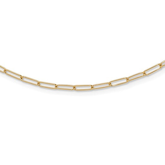 "Mira" 10K Polished Paperclip Link Necklace