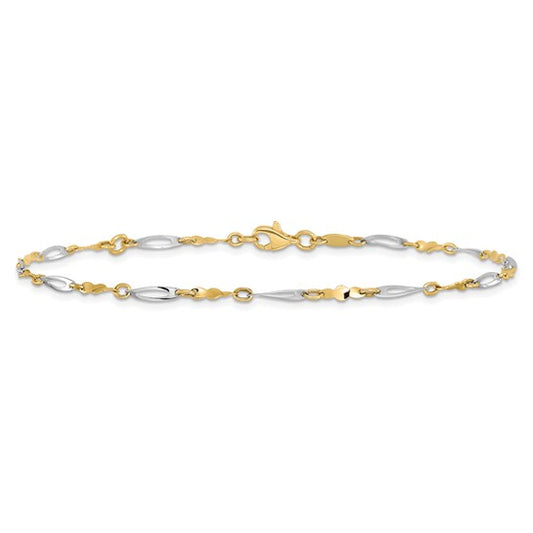 "Aeris" 10K Two-tone Polished Anklet