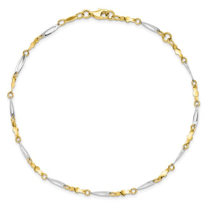 "Aeris" 10K Two-tone Polished Anklet