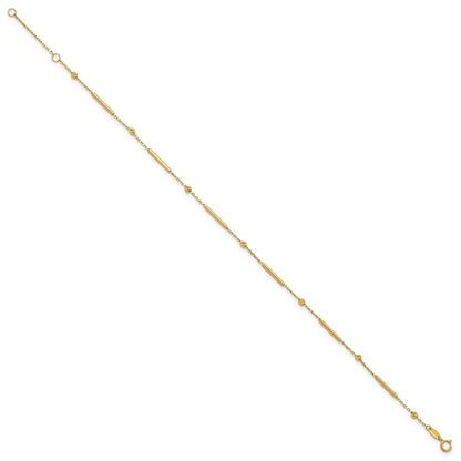 "Alina" 10K Polished Diamond-cut Bar Anklet