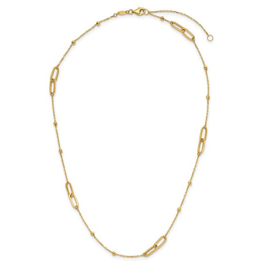 "Juniper" 10K Polished Diamond-cut Link Necklace
