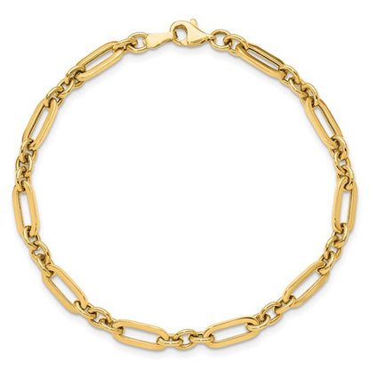 "Talia" 10K Polished Alternating Link Bracelet