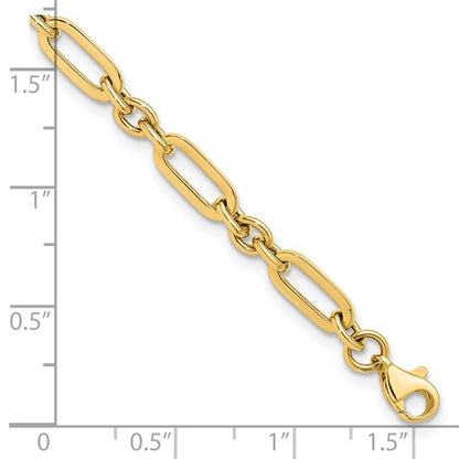 "Talia" 10K Polished Alternating Link Bracelet