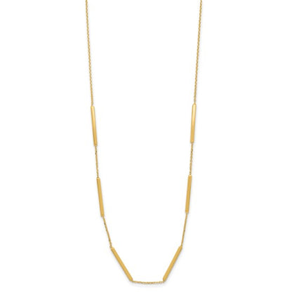 "Lyra" 10K Polished 6-Bar Station Necklace