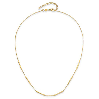 "Lyra" 10K Polished 6-Bar Station Necklace