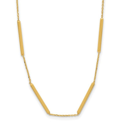 "Lyra" 10K Polished 6-Bar Station Necklace