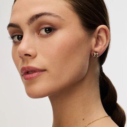H&B 8mm Leopard Sparkle Ball™ Stud Earrings