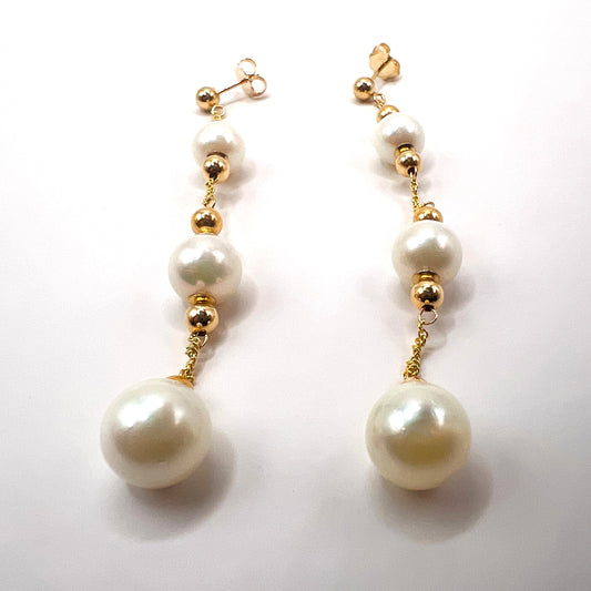14K Pearl Drop Earrings