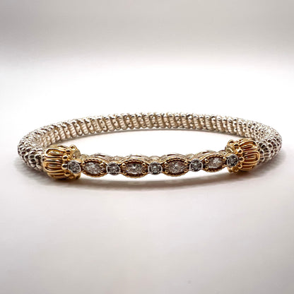 Vahan - 14K Gold & Sterling Silver Bracelet with Oval Diamonds