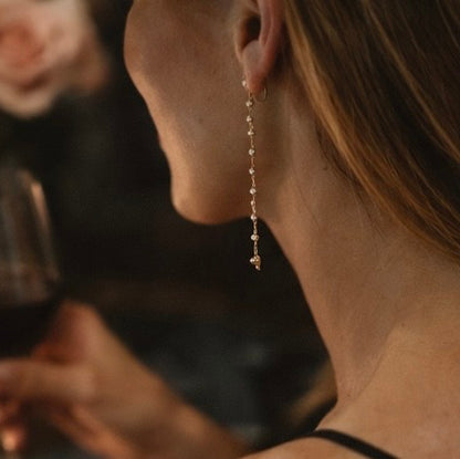 "Rileigh" 18k Yellow Gold Diamond Dangle Earrings