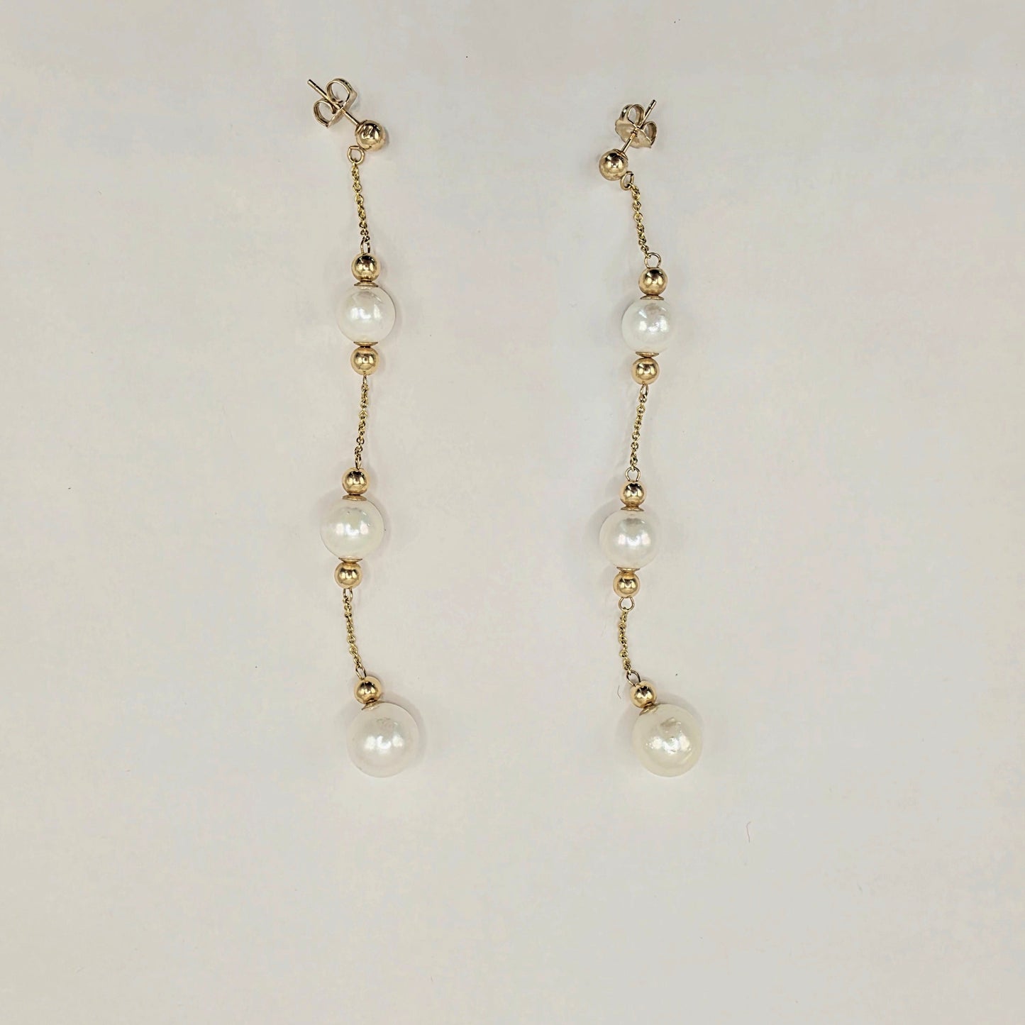 14K Pearl Drop Earrings