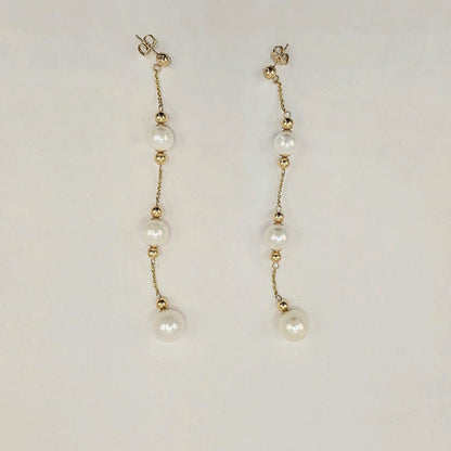 14K Pearl Drop Earrings