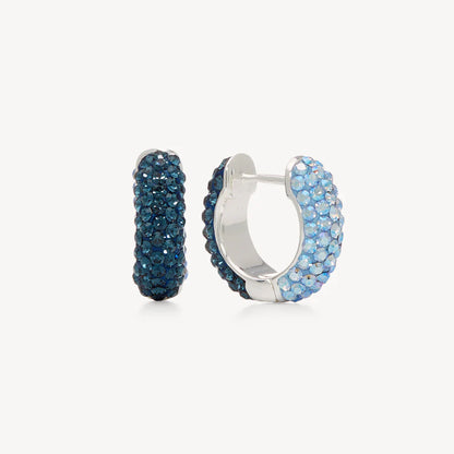 H&B Small Two-Tone Reversible Sparkle Hoop Earrings