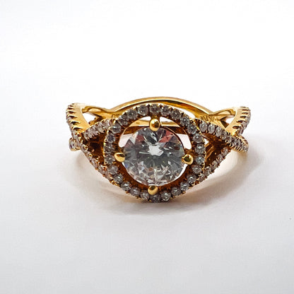 Roset 18K Gold Fancy Engagement Ring