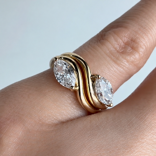 FLICA - "BFF" Marquise Lab Diamond 10K Gold Ring