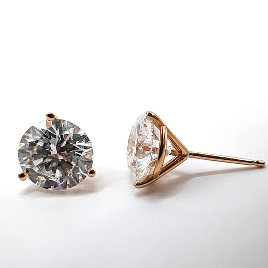 Lab-Grown Diamond Martini Stud Earrings in 14K Gold