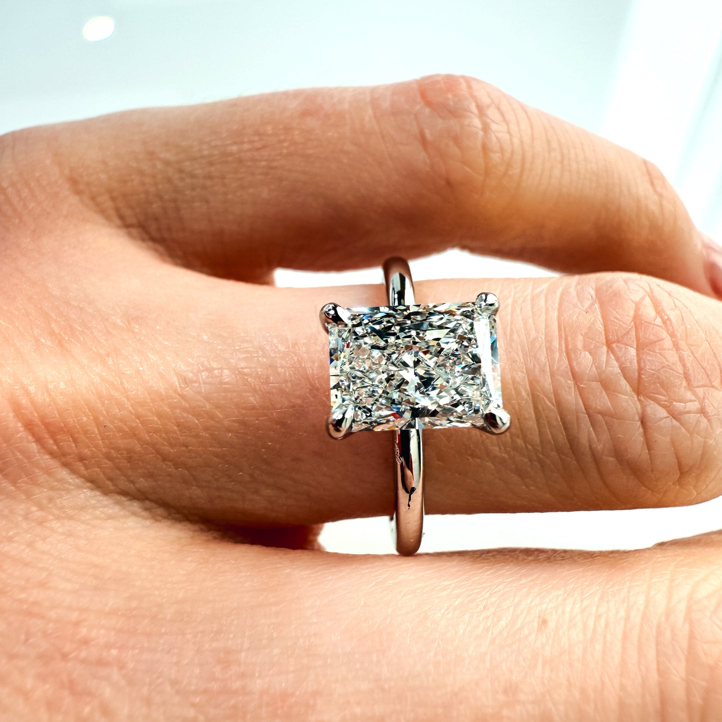 Luna Engagement Ring - 2.01ct Radiant Lab-Grown Diamond in Platinum