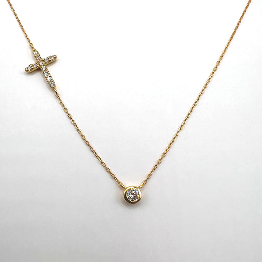 "Hannah" 18K Yellow Gold and Diamond Necklace