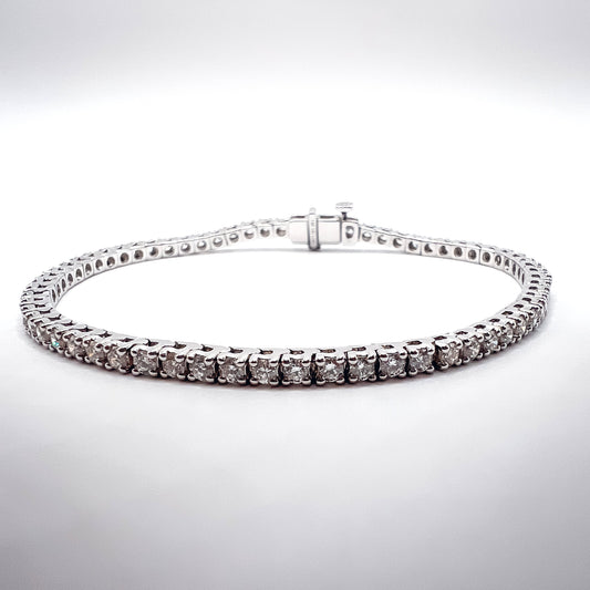 3.10ct Tennis Bracelet - Lab-Grown Diamonds in 14K White Gold