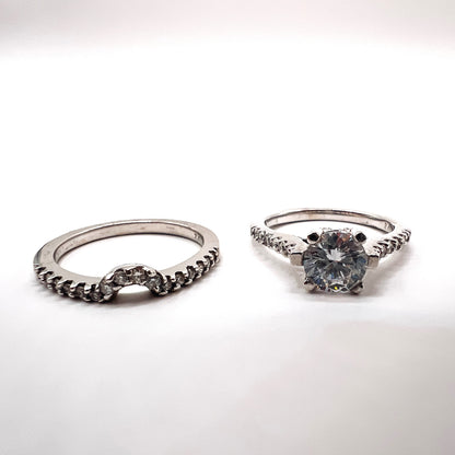 Roset 14K White Gold Wedding Set
