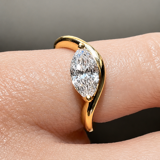 FLICA - "BFF" Marquise Lab Diamond 10K Gold Ring