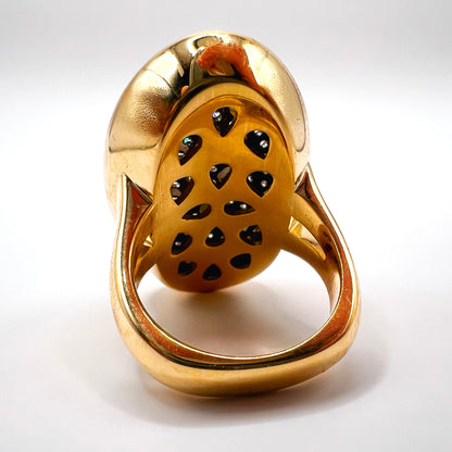 "Aveline" 18K Gold Ring with 1.46ct Pave Diamonds