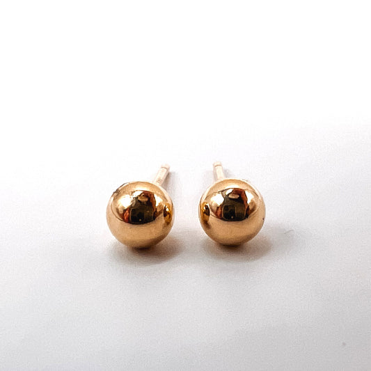 "Novara" 4mm 14K Gold Ball Earrings