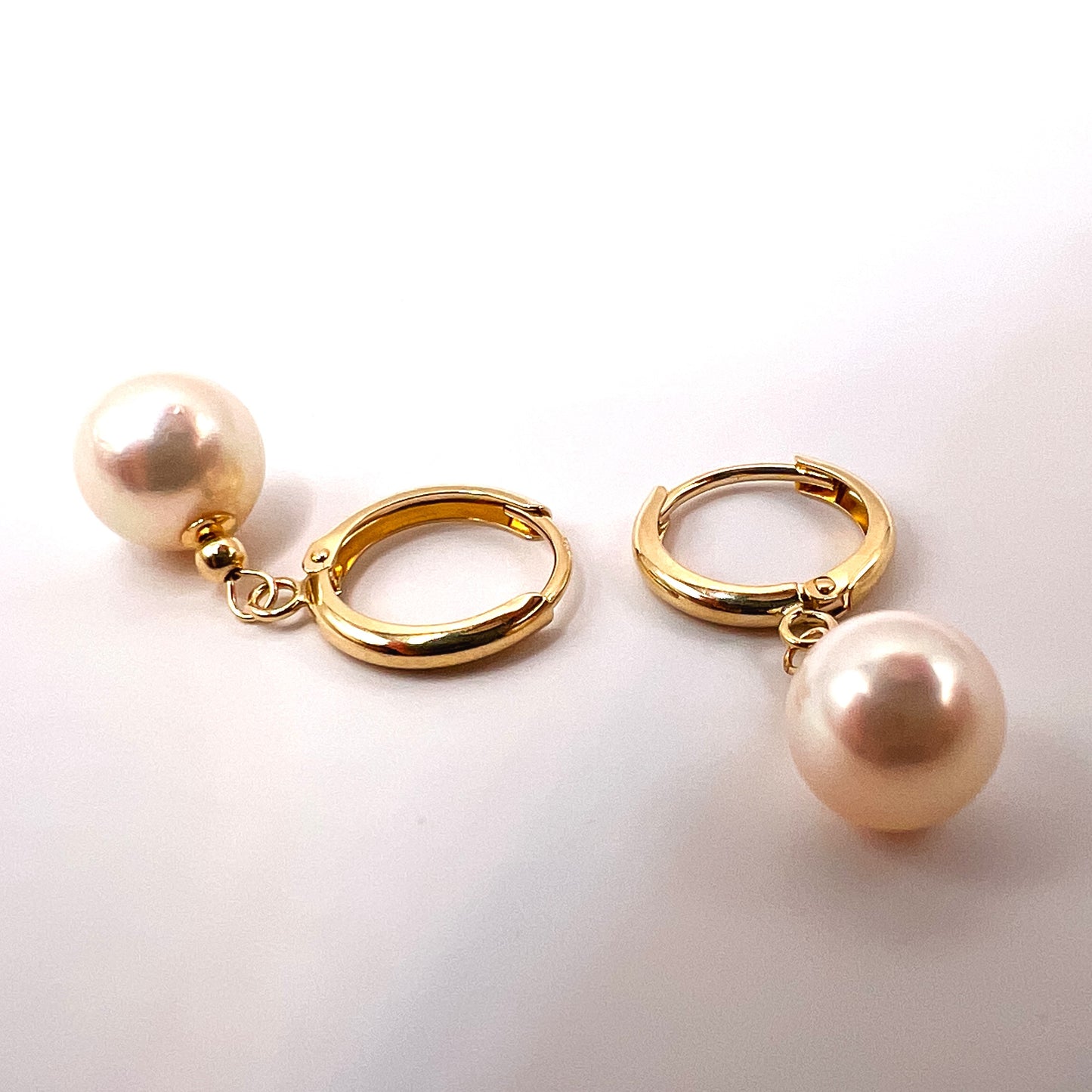 Pearl Drop Earrings in 14K Gold