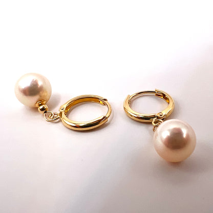 Pearl Drop Earrings in 14K Gold